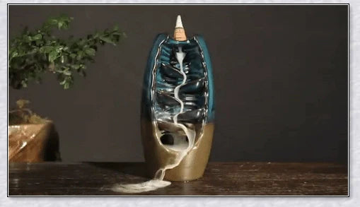 Incense Falls incense burner with mesmerising smoke cascade effect, delivering a calming and rejuvenating aromatherapy experience
