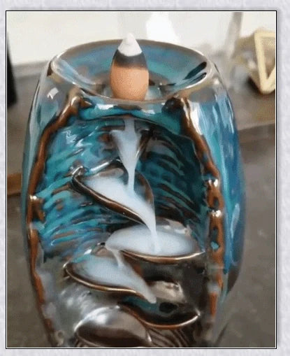 Incense Falls incense burner with mesmerising smoke cascade effect, delivering a calming and rejuvenating aromatherapy experience