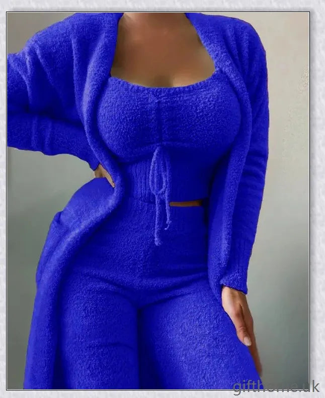 Autumn Winter Casual Plush 3 Pieces Pantsuits in a variety of colours and sizes