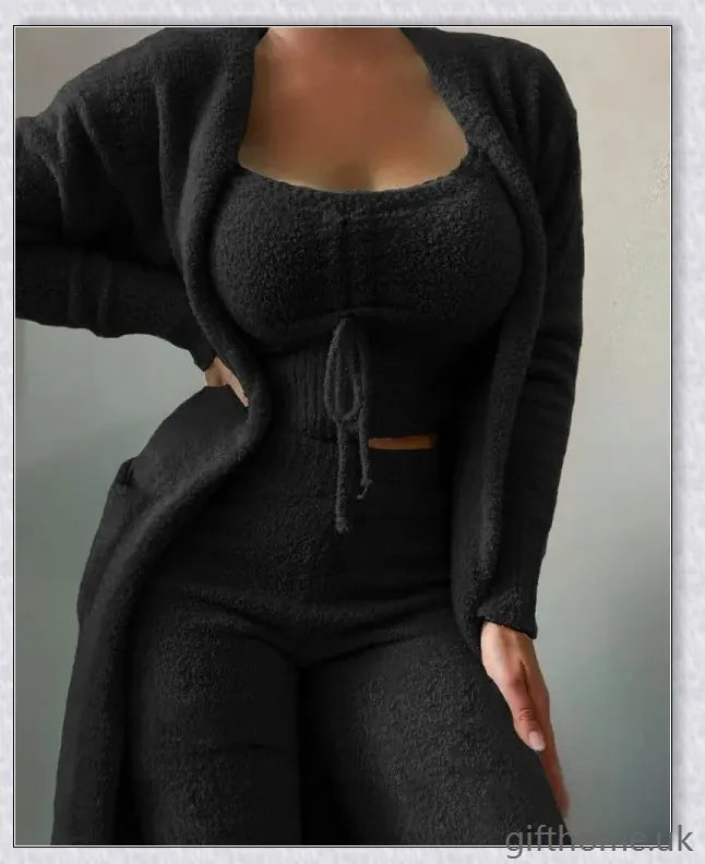 Autumn Winter Casual Plush 3 Pieces Pantsuits in a variety of colours and sizes