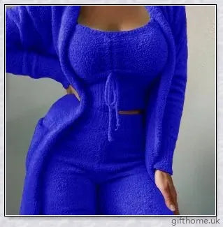 Autumn Winter Casual Plush 3 Pieces Pantsuits in a variety of colours and sizes