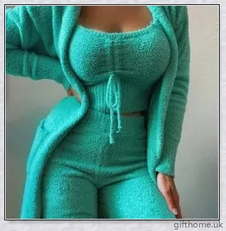 Autumn Winter Casual Plush 3 Pieces Pantsuits in a variety of colours and sizes