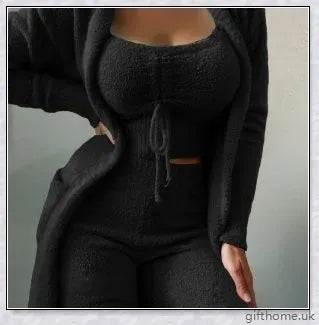 Autumn Winter Casual Plush 3 Pieces Pantsuits in a variety of colours and sizes