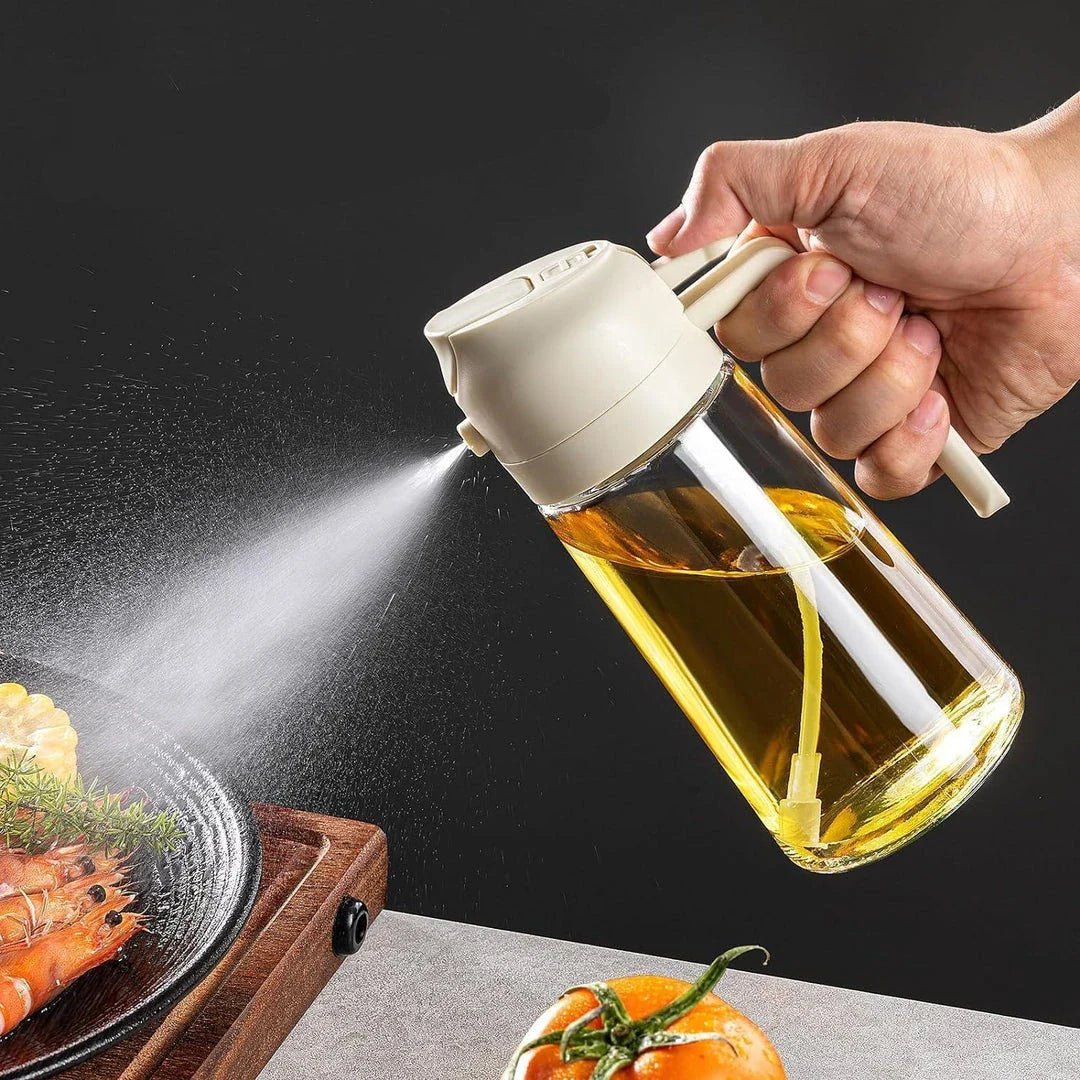 Trendha 2-in-1 Olive Oil Sprayer and Dispenser Bottle with Spraying and Pouring Functions