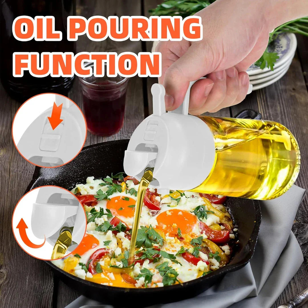 Trendha 2-in-1 Olive Oil Sprayer and Dispenser Bottle with Spraying and Pouring Functions
