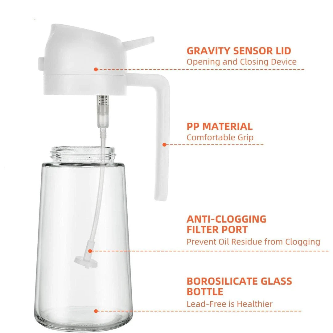 Trendha 2-in-1 Olive Oil Sprayer and Dispenser Bottle with Spraying and Pouring Functions