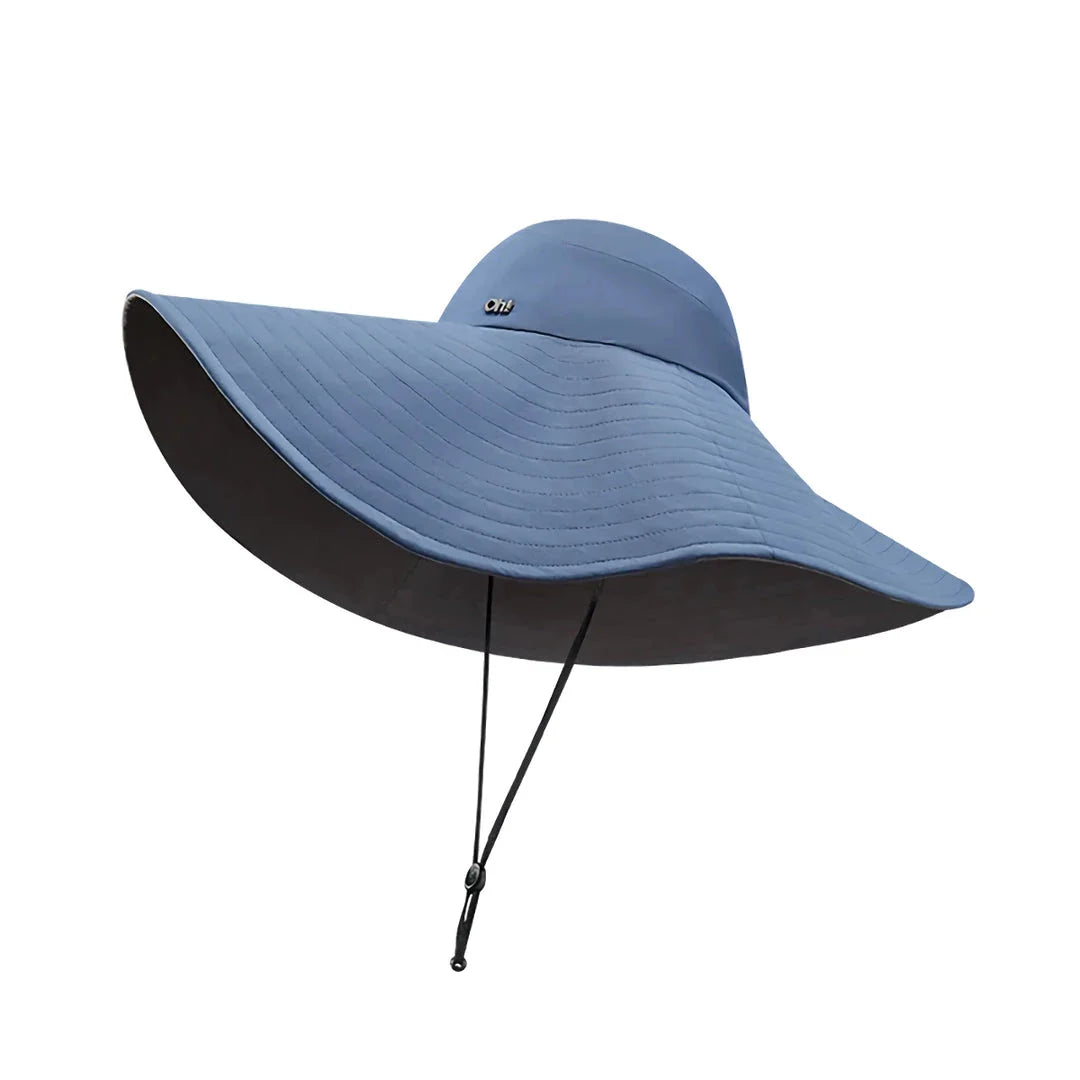 Large Brim Beach Cap with waterproof, quick-drying fabric and 17cm oversized brim for comprehensive sun protection