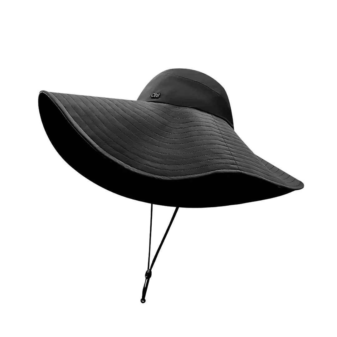 Large Brim Beach Cap with waterproof, quick-drying fabric and 17cm oversized brim for comprehensive sun protection