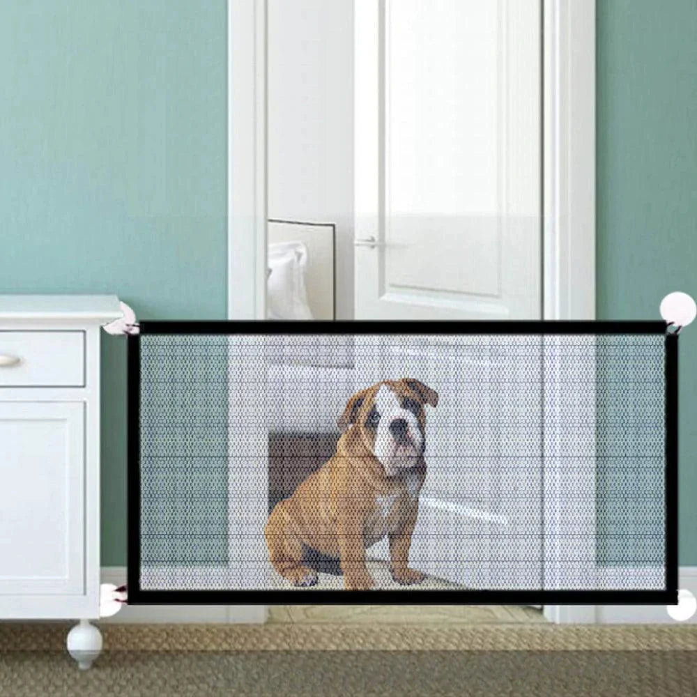Portable Folding Mesh Pet Gate - Secure and Stylish Solution for Pet Owners
