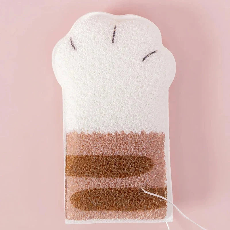 Cat Paw Bath Sponge - A fun and effective bath accessory with a unique honeycomb structure for deep cleansing and gentle exfoliation