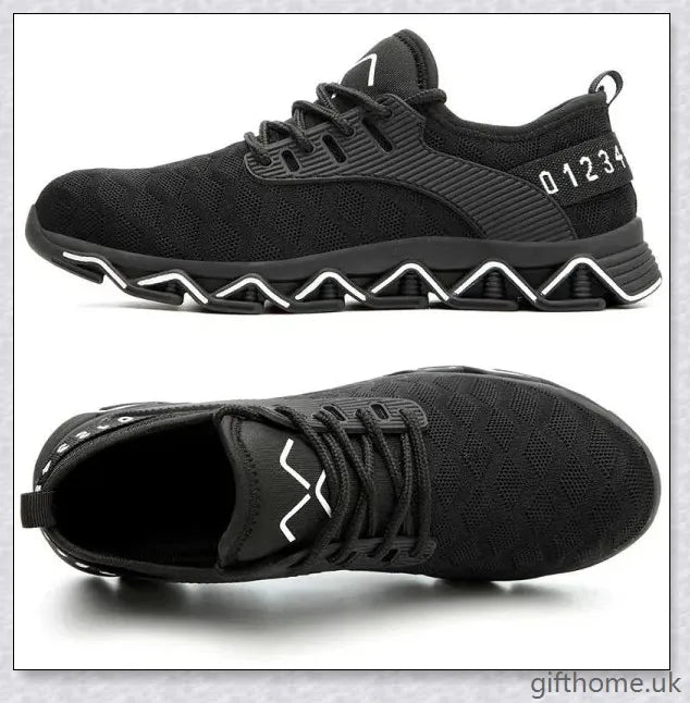 Breathable woven shoes with steel toe cap for workplace safety and comfort
