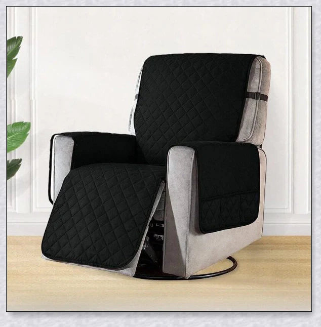 Recliner chair cover with pockets in various colours, providing protection and convenience for your living room furniture