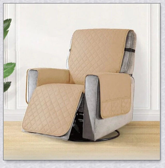 Recliner chair cover with pockets in various colours, providing protection and convenience for your living room furniture