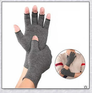 A pair of NHS Compression Arthritis Relief Gloves in different colours, designed to provide pain relief and improved mobility for those suffering from rheumatoid arthritis and osteoarthritis.