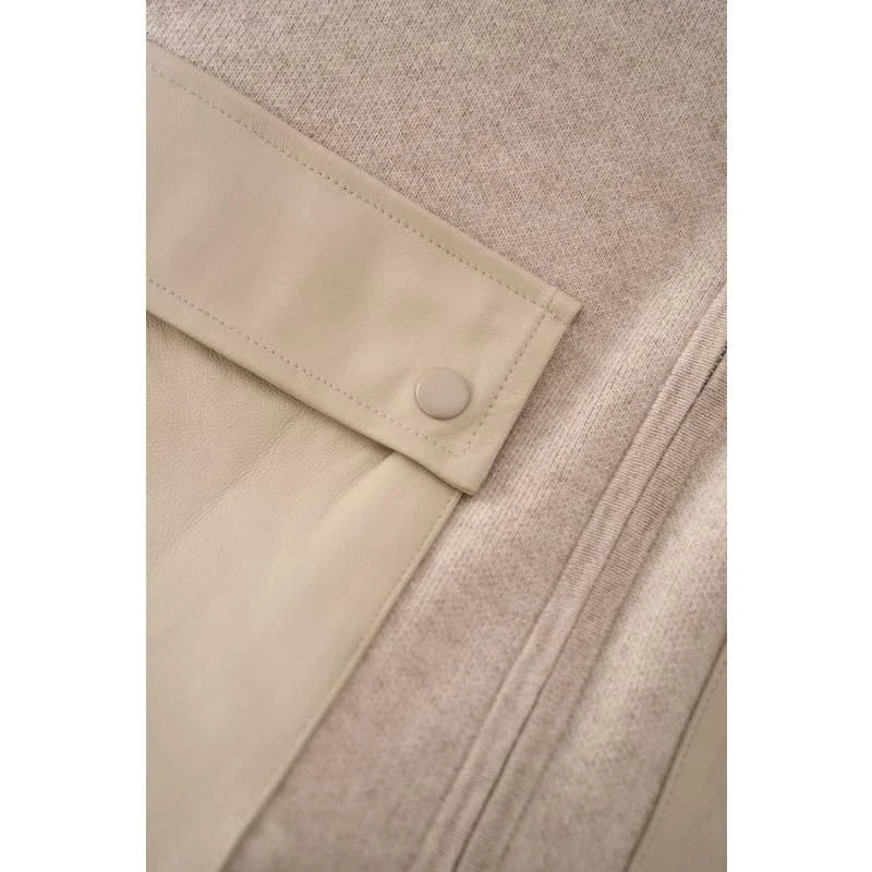 Luxurious cashmere zipper hoodie jacket in a solid pattern design, perfect for autumn and winter wear