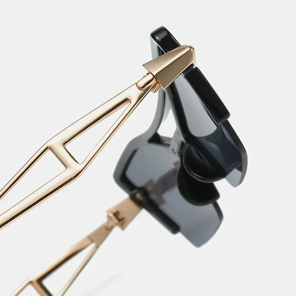 Luxury cat eye sunglasses with black frame and gradient lenses, offering UV protection and a stylish, versatile design for women and men.