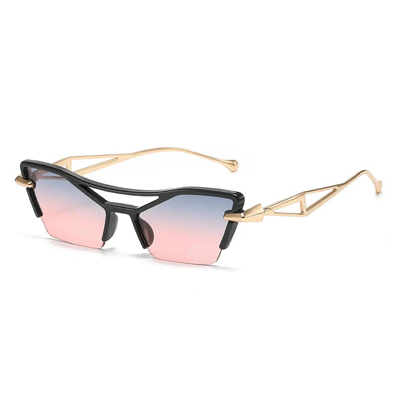 Luxury cat eye sunglasses with black frame and gradient lenses, offering UV protection and a stylish, versatile design for women and men.