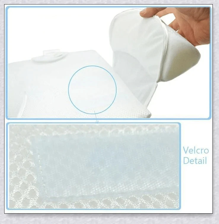 Newborn baby sleep pillow with fixed position and anti-roll support, designed for comfort and breathability