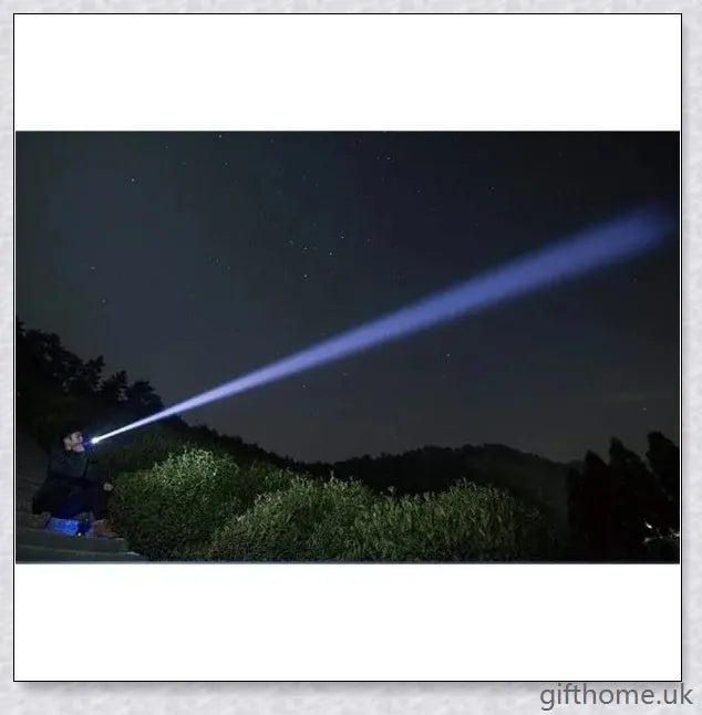 Ultra-bright 90,000 lumens XHP70.2 LED flashlight with aerospace-grade aluminium alloy body and IPX6 waterproof rating