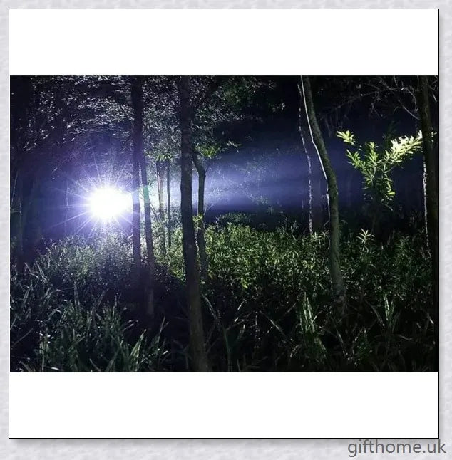 Ultra-bright 90,000 lumens XHP70.2 LED flashlight with aerospace-grade aluminium alloy body and IPX6 waterproof rating