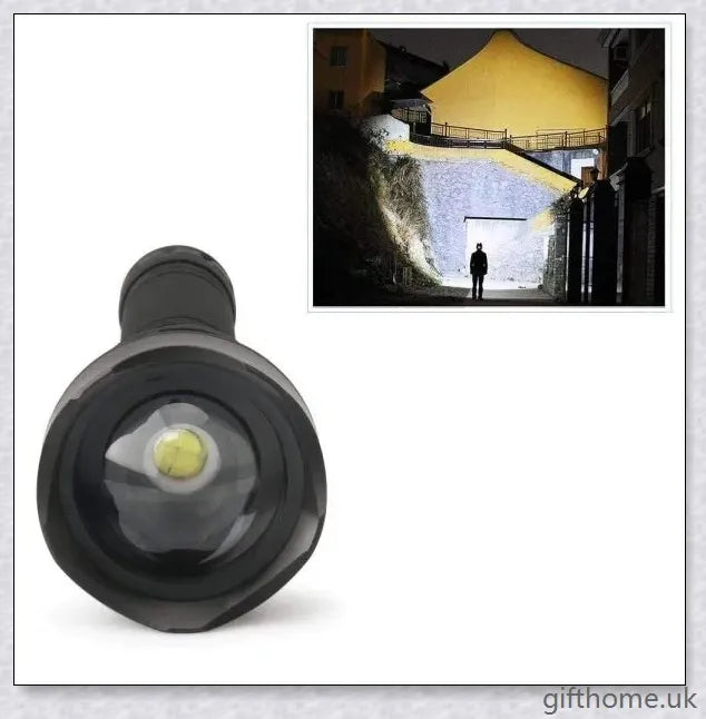 Ultra-bright 90,000 lumens XHP70.2 LED flashlight with aerospace-grade aluminium alloy body and IPX6 waterproof rating