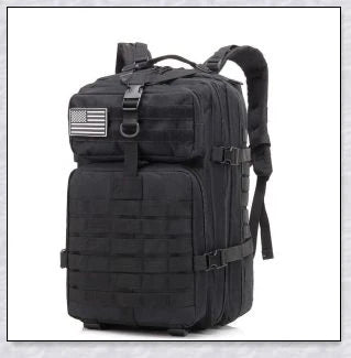 Rugged and water-resistant 40-litre military tactical backpack with multiple compartments and adjustable straps for comfortable carrying.