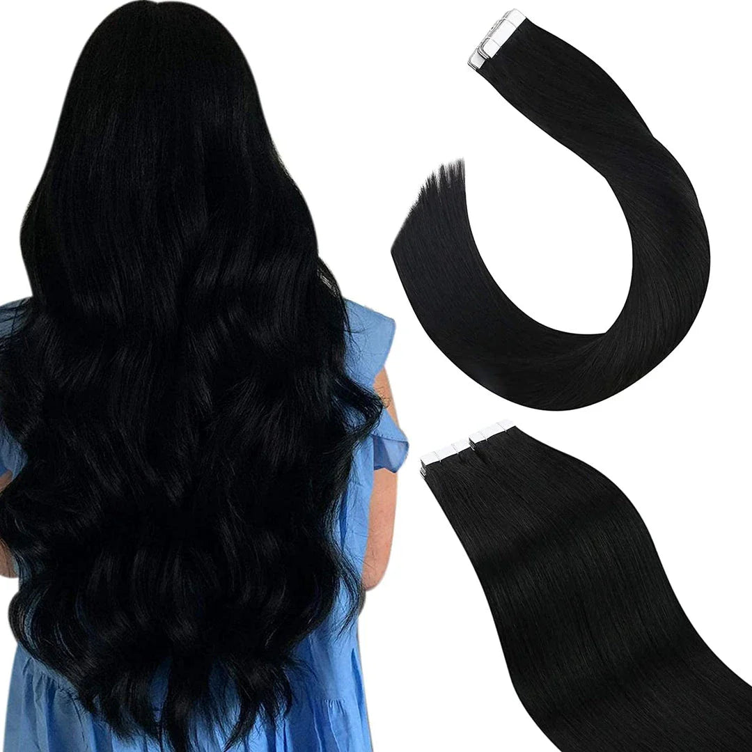 Luxurious Tape-In Human Hair Extensions in Ash Blonde, 24-inch length, 20 pieces per package