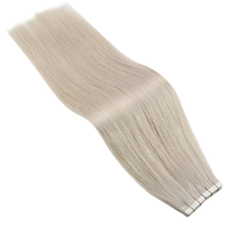 Luxurious Tape-In Human Hair Extensions in Ash Blonde, 24-inch length, 20 pieces per package
