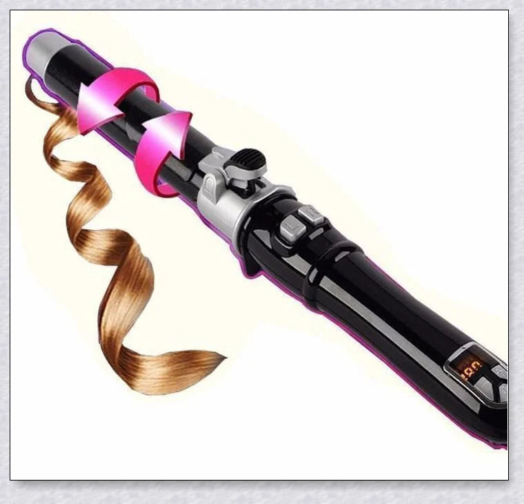 Professional Auto Rotating Curling Iron with Ceramic Technology for Salon-Quality Curls at Home