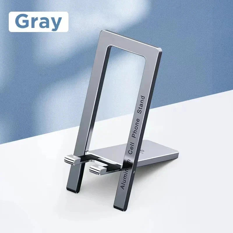 Adjustable metal phone stand with foldable and portable design for smartphones
