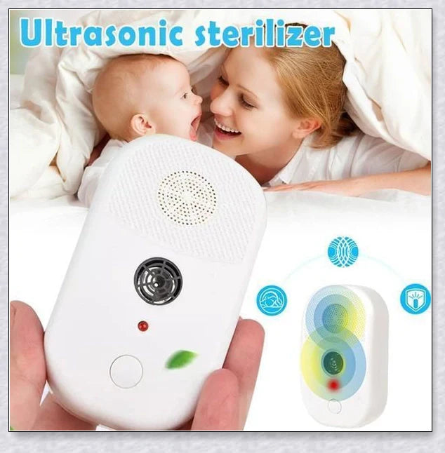 Ultrasonic Bed Bug Killer device with blue LED light, protecting a peaceful sleeping environment