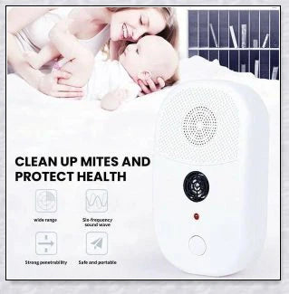 Ultrasonic Bed Bug Killer device with blue LED light, protecting a peaceful sleeping environment