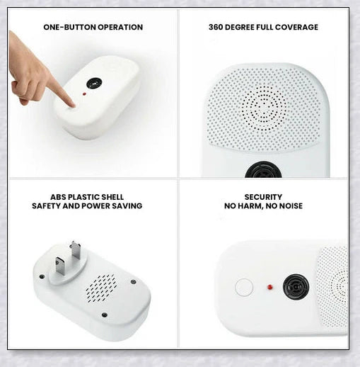 Ultrasonic Bed Bug Killer device with blue LED light, protecting a peaceful sleeping environment
