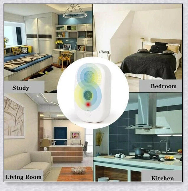 Ultrasonic Bed Bug Killer device with blue LED light, protecting a peaceful sleeping environment