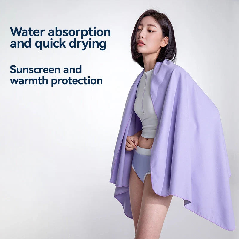 Quick-Dry Microfiber Beach Towel in Pink - Highly Absorbent, Lightweight, and Compact Design