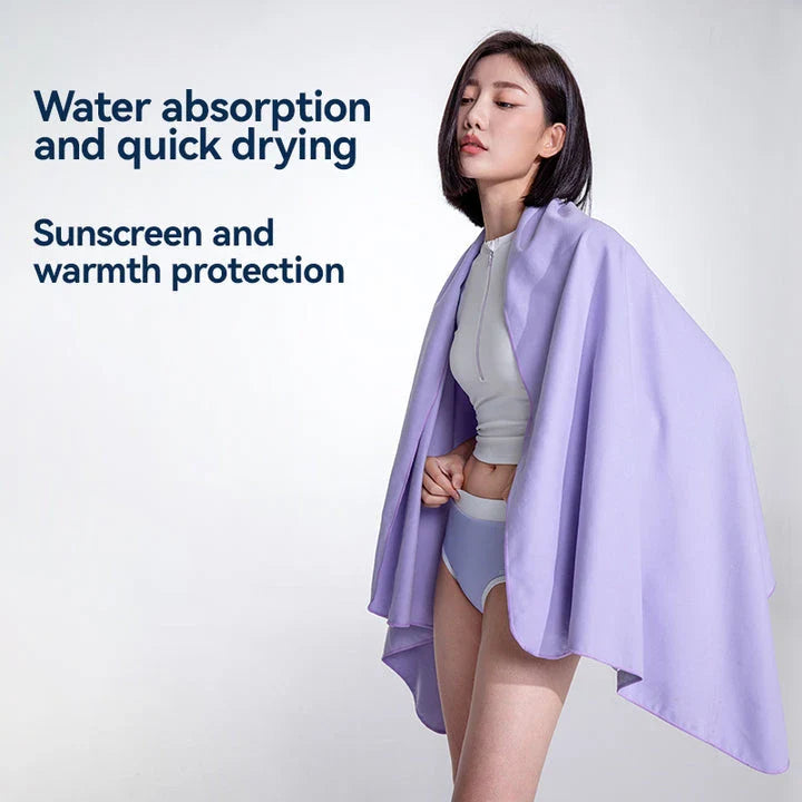 Quick-Dry Microfiber Beach Towel in Pink - Highly Absorbent, Lightweight, and Compact Design