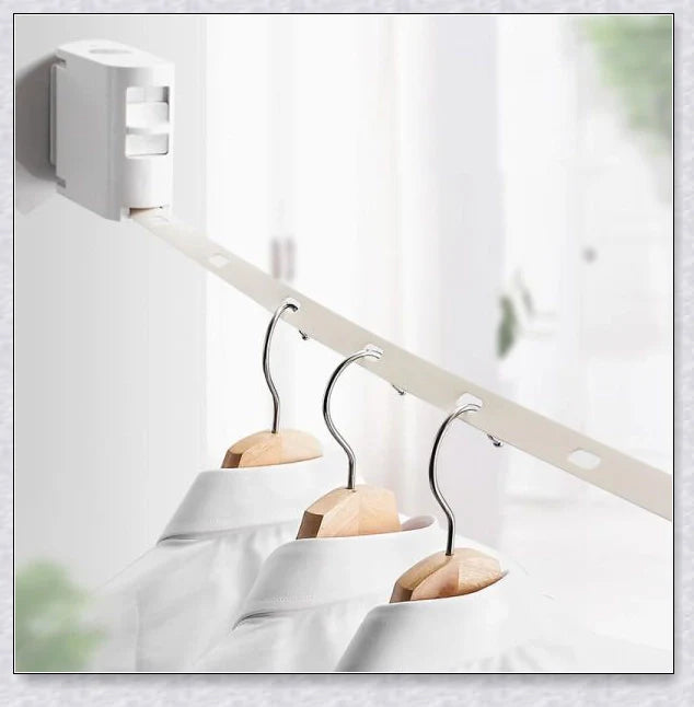 Retractable Invisible Clothesline with 13-foot extension and 180-degree rotation for flexible indoor and outdoor drying