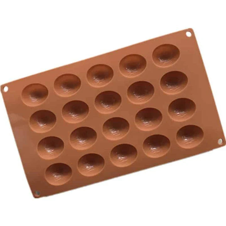 Charming walnut-shaped silicone chocolate mould for creating homemade chocolate treats