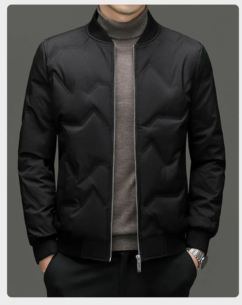 A cosy 90% duck down winter jacket for men, available in a variety of colours and sizes