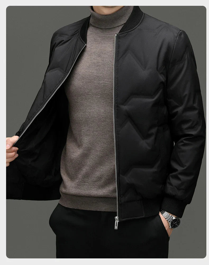 A cosy 90% duck down winter jacket for men, available in a variety of colours and sizes