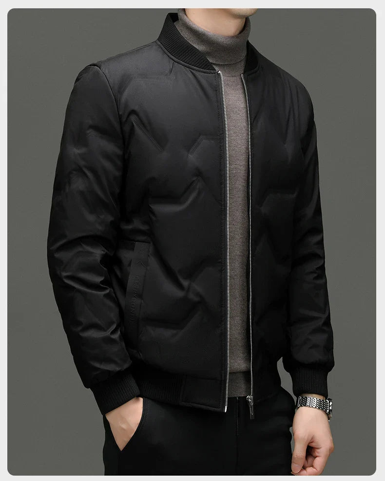 A cosy 90% duck down winter jacket for men, available in a variety of colours and sizes