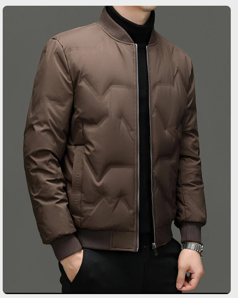 A cosy 90% duck down winter jacket for men, available in a variety of colours and sizes