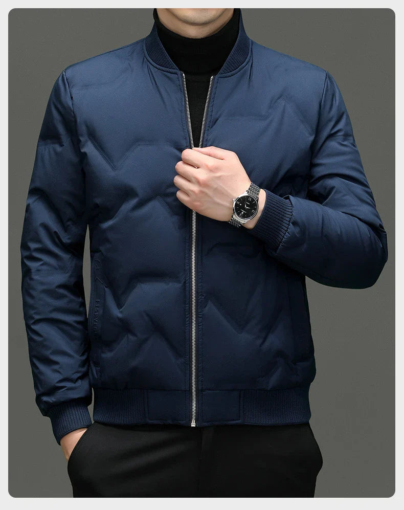 A cosy 90% duck down winter jacket for men, available in a variety of colours and sizes