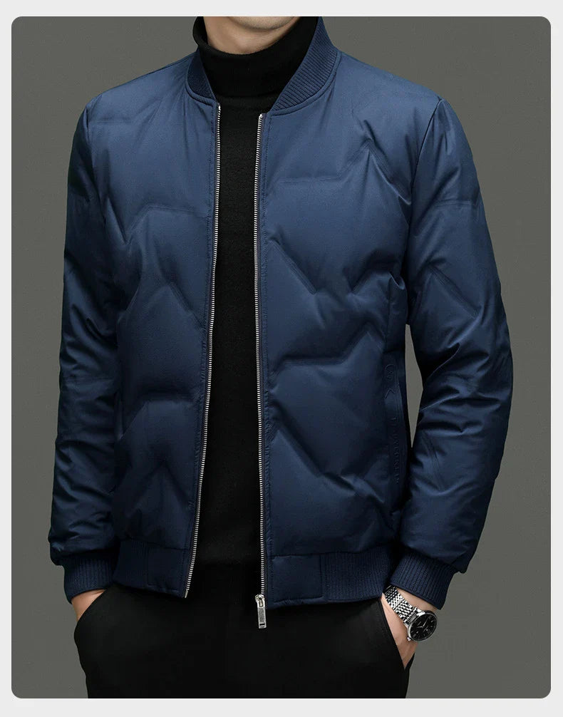A cosy 90% duck down winter jacket for men, available in a variety of colours and sizes
