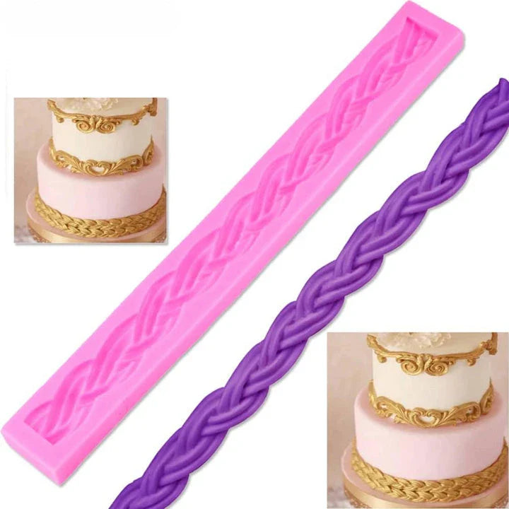 Premium 3D long rope shaped silicone cake mold for creating elegant, professional-looking baked goods