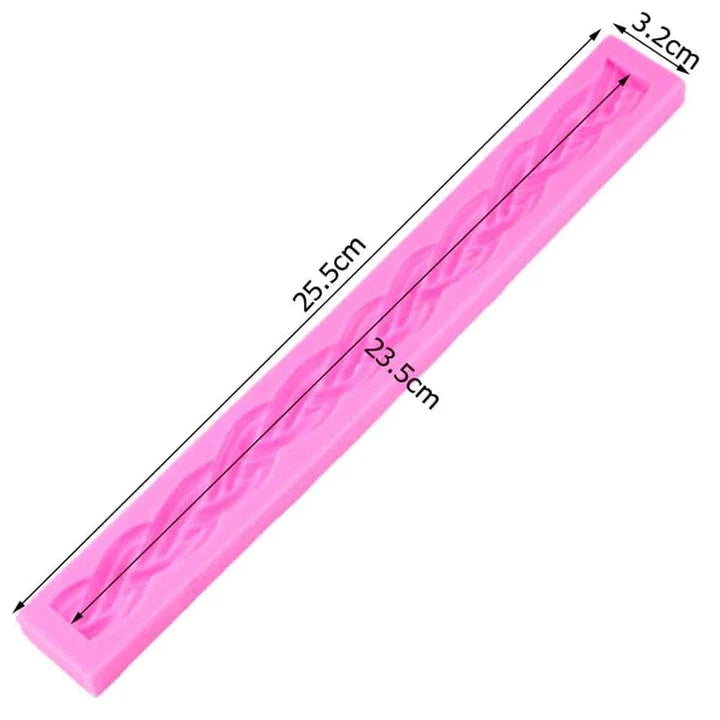 Premium 3D long rope shaped silicone cake mold for creating elegant, professional-looking baked goods