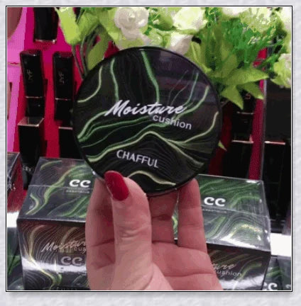 A makeup product featuring a mushroom-shaped sponge applicator for effortless, natural-looking coverage