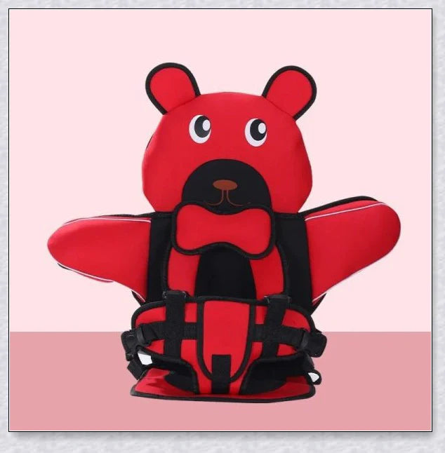 Portable Children's Car Seat with adjustable headrest and shoulder straps, designed for safe and comfortable car travel from 6 months to 12 years old.