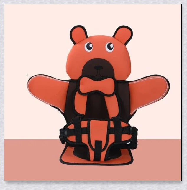 Portable Children's Car Seat with adjustable headrest and shoulder straps, designed for safe and comfortable car travel from 6 months to 12 years old.