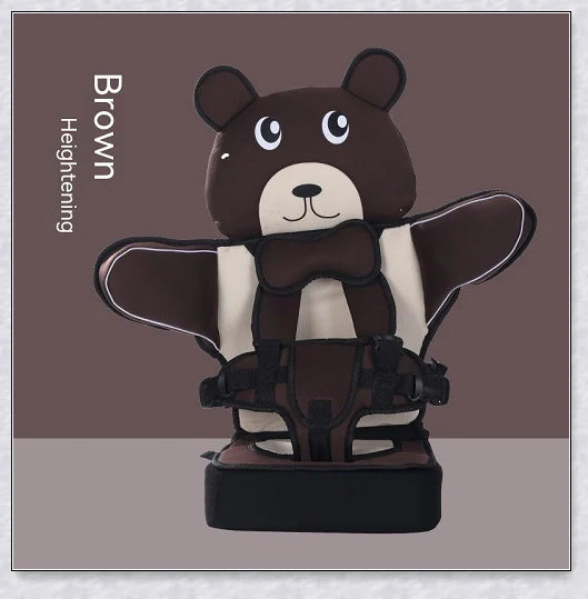 Portable Children's Car Seat with adjustable headrest and shoulder straps, designed for safe and comfortable car travel from 6 months to 12 years old.